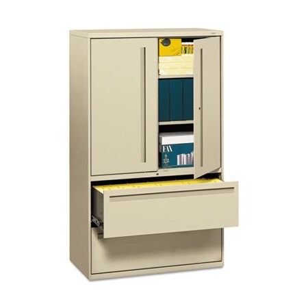 Hon HON, 700 SERIES LATERAL FILE WITH STORAGE CABINET, 42W X 18D X 64.25H, PUTTY 795LSL